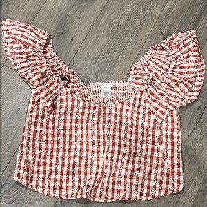 Red Gingham Women's Top